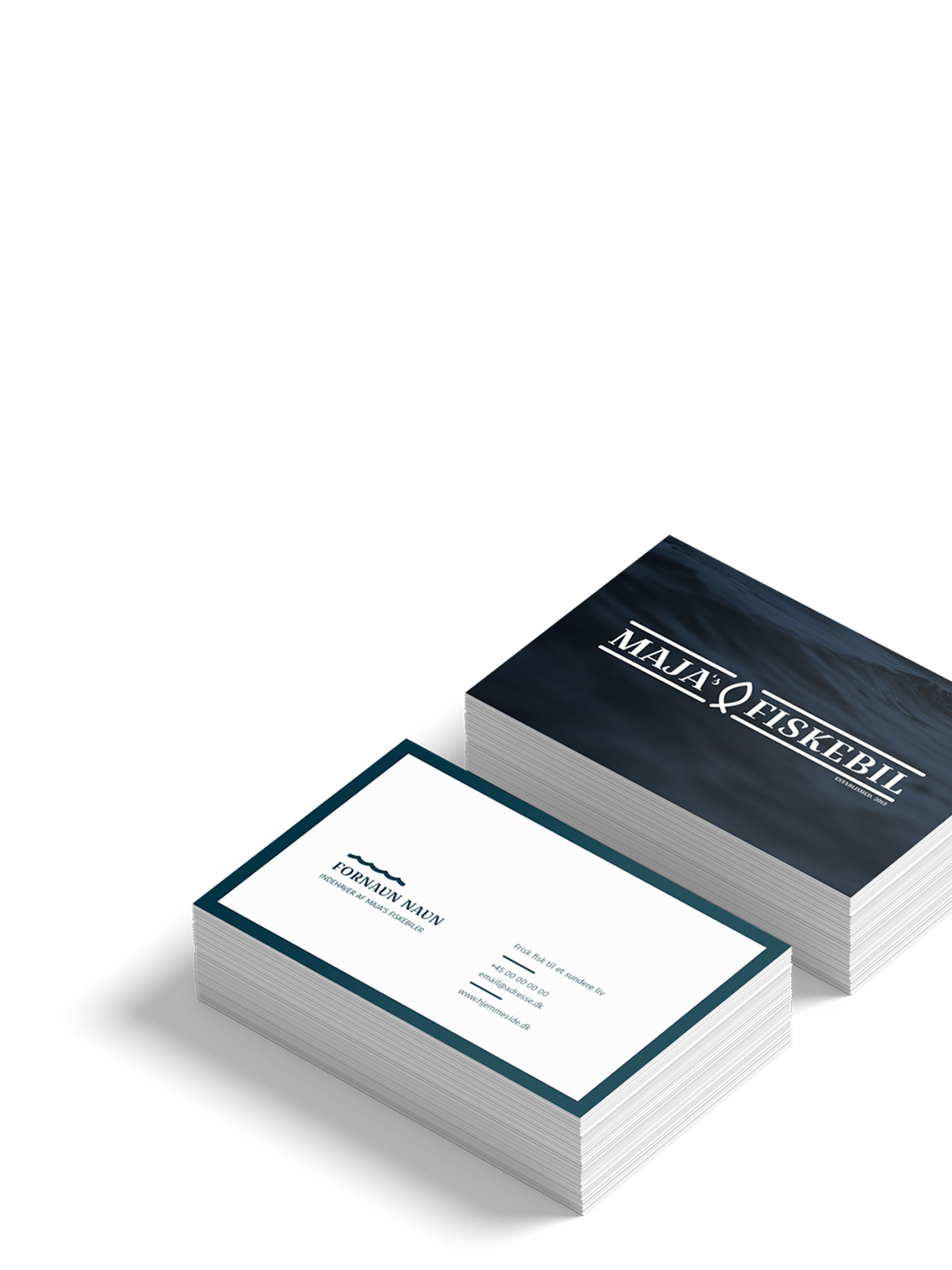 Brand identitet designet af Unlimited World for Majas Fiskebiler